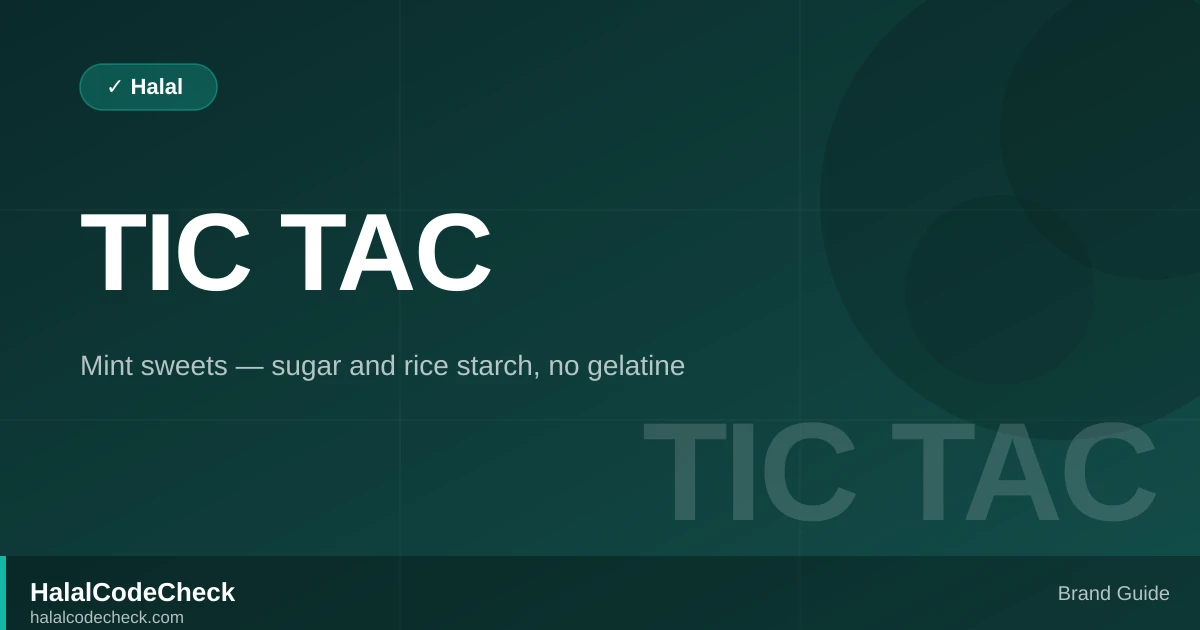 Is Tic Tac Halal? — Brand Guide