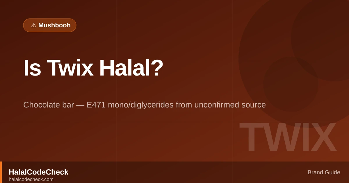 Is Twix Halal? — HalalCodeCheck Brand Guide