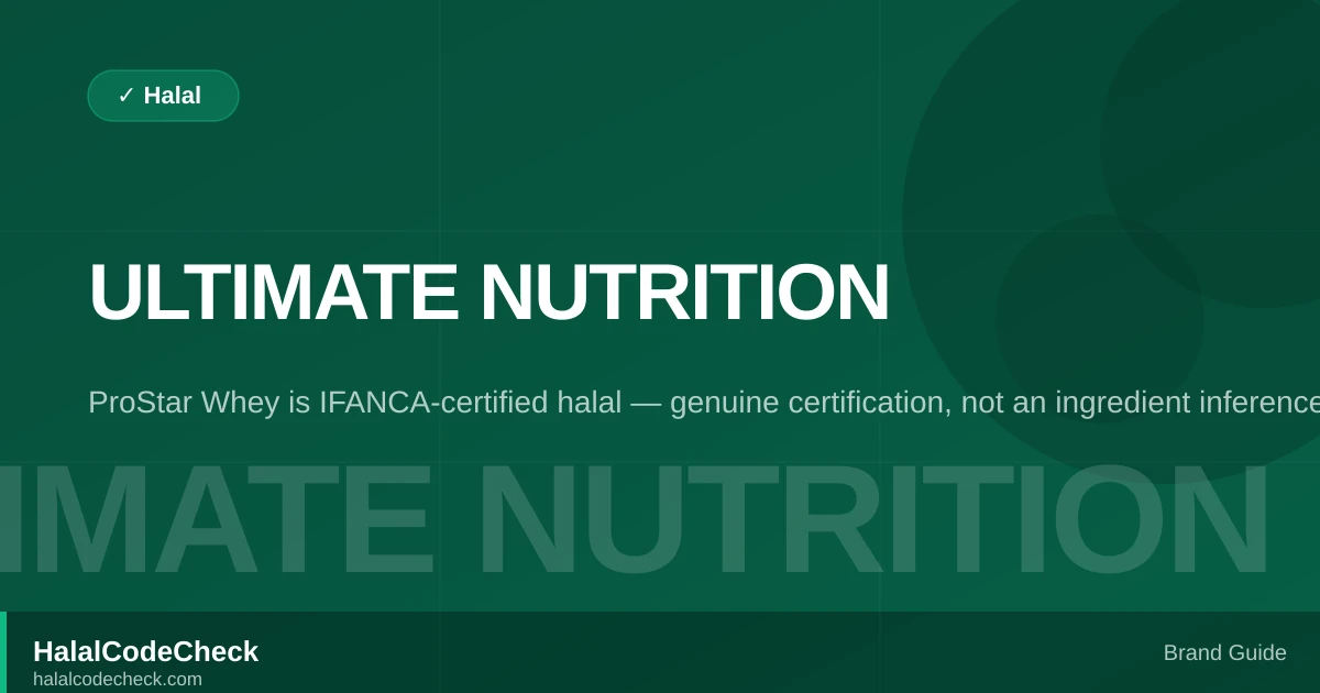 Is Ultimate Nutrition ProStar Halal? — HalalCodeCheck Brand Guide
