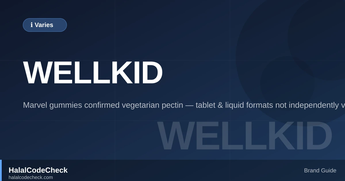 Is Wellkid Halal? — HalalCodeCheck Brand Guide