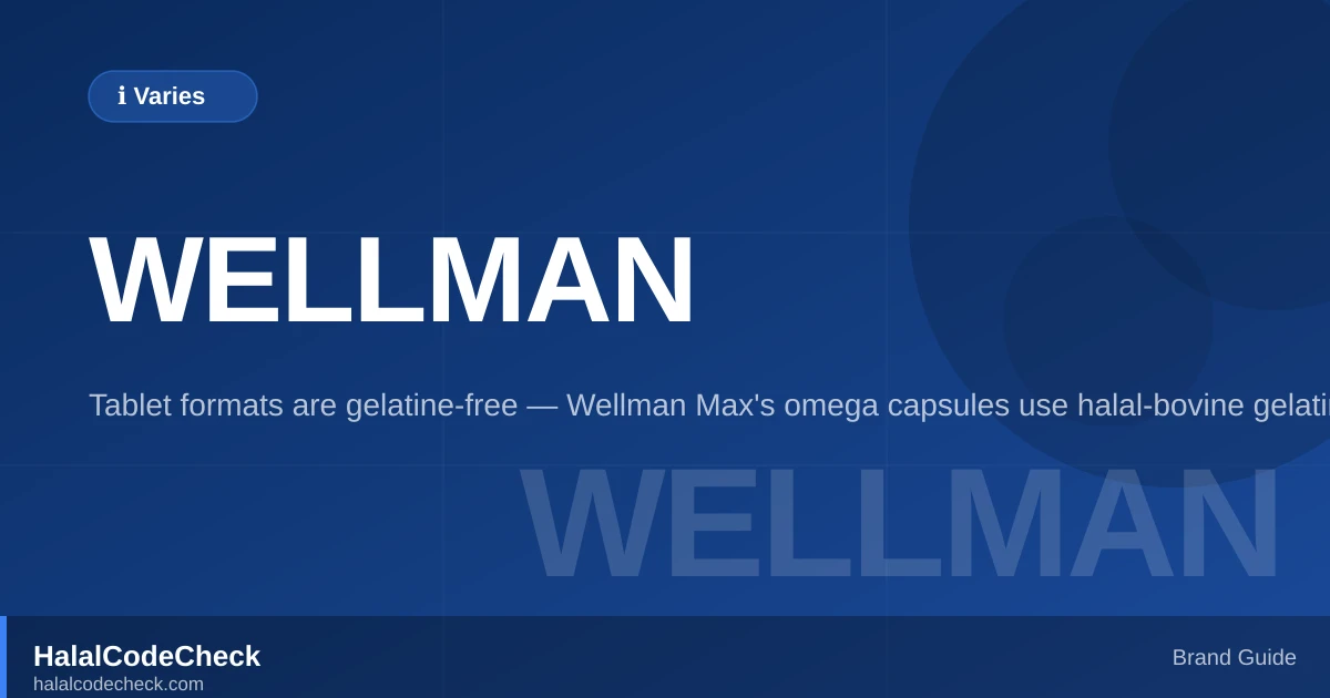 Is Wellman Halal? — HalalCodeCheck Brand Guide
