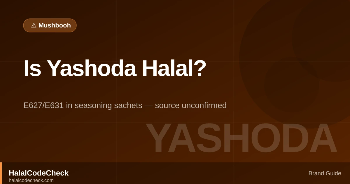 Is Yashoda Halal? — HalalCodeCheck Brand Guide